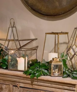 Nkuku Bimala Brass Lantern Home Accessories