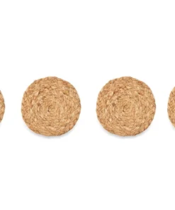 Nkuku Hemp Rugs & Accessories Braided Hemp Coasters - Natural (Set Of 4)