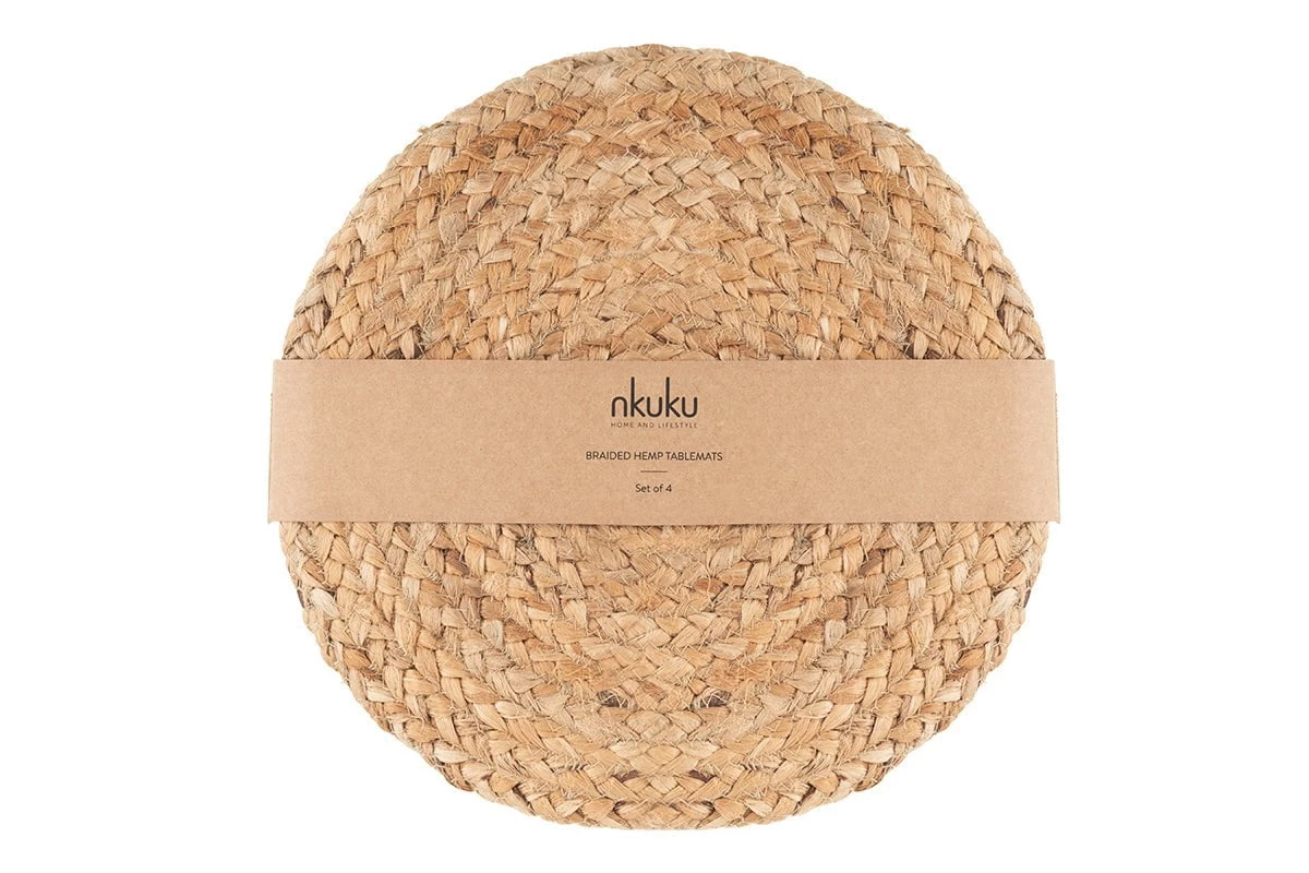 Nkuku Braided Hemp Tablemats - Natural (Set Of 4) 7 Nkuku Braided Hemp Tablemats - Natural (Set Of 4)