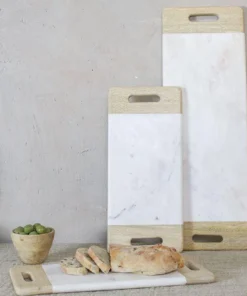 Nkuku Serveware Bwari Marble Platter - White