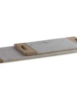 Nkuku Serveware Bwari Marble Platter - White