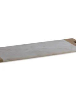 Nkuku Serveware Bwari Marble Platter - White