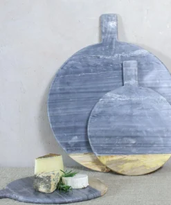 Nkuku Serveware Bwari Round Marble Board - Small - Grey