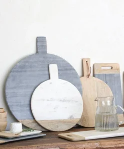 Nkuku Serveware Bwari Round Marble Board - Small - Grey 8 Nkuku Serveware Bwari Round Marble Board - Small - Grey