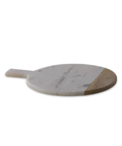 Nkuku Bwari Round Marble Board - Small - White Serveware