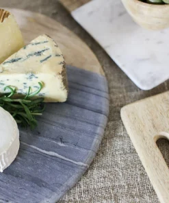 Nkuku Bwari Round Marble Board - Small - White Serveware