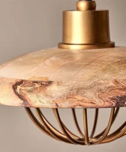 Nkuku New Arrivals Chakai Wood & Metal Pendant - Large