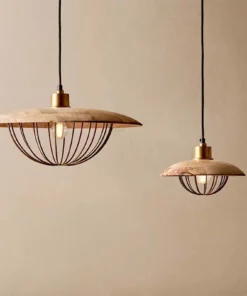 Nkuku Chakai Wood & Metal Pendant - Small