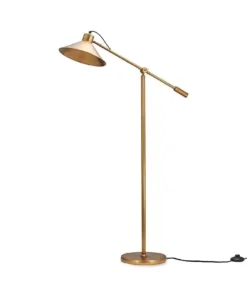 Nkuku Challa Iron Armed Floor Lamp - Antique Brass