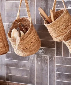 Nkuku New Arrivals Chapad Hemp Wide Wall Hung Basket