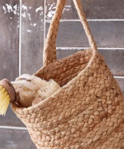 Nkuku New Arrivals Chapad Hemp Wide Wall Hung Basket