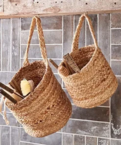 Nkuku New Arrivals Chapad Hemp Wide Wall Hung Basket