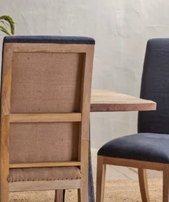 Nkuku Chapora Linen Dining Chairs - Charcoal (Set Of 2) Kitchen & Dining Room