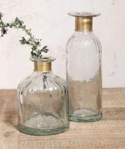 Nkuku Chara Hammered Bottle - Lines