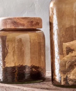 Nkuku Charal Storage Jar - Smoke Brown