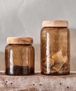 Nkuku Charal Storage Jar - Smoke Brown