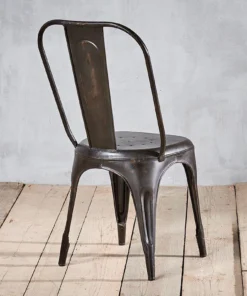 Nkuku Kitchen & Dining Room Chari Industrial Chair Distressed Black
