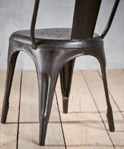 Nkuku Kitchen & Dining Room Chari Industrial Chair Distressed Black