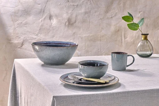 Nkuku Dakara Ceramic Serving Bowl - Navy 1 Nkuku Dakara Ceramic Serving Bowl - Navy