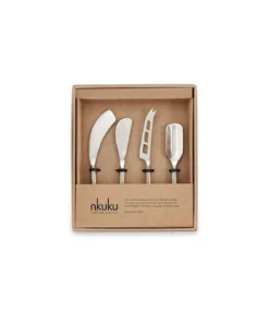 Nkuku Darsa Cheese Knife Set - Brushed Gold (Set Of 4) Table Accessories