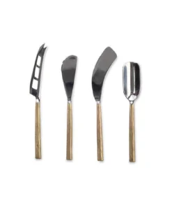 Nkuku Darsa Cheese Knife Set - Brushed Gold (Set Of 4) Table Accessories