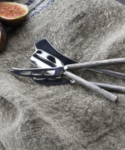 Nkuku Tableware Darsa Cheese Knife Set - Brushed Silver (Set Of 4)