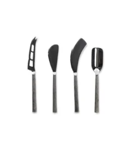 Nkuku Tableware Darsa Cheese Knife Set - Brushed Silver (Set Of 4)