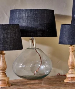 Nkuku Dia Jute Lampshade - Ink Living Room