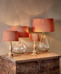 Nkuku Dia Jute Lampshade - Rust Living Room