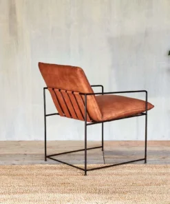Nkuku Durium Leather Lounger - Aged Tan