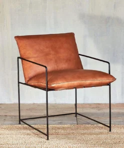 Nkuku Durium Leather Lounger - Aged Tan