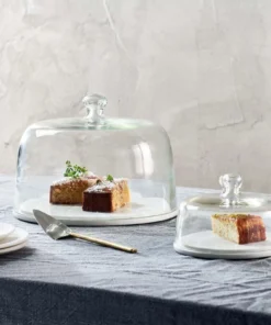 Nkuku Duru Marble Cake Dome Table Accessories