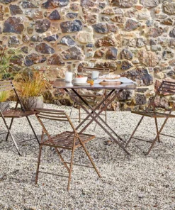 Nkuku Ekete Iron Bistro Table - Large Garden Furniture