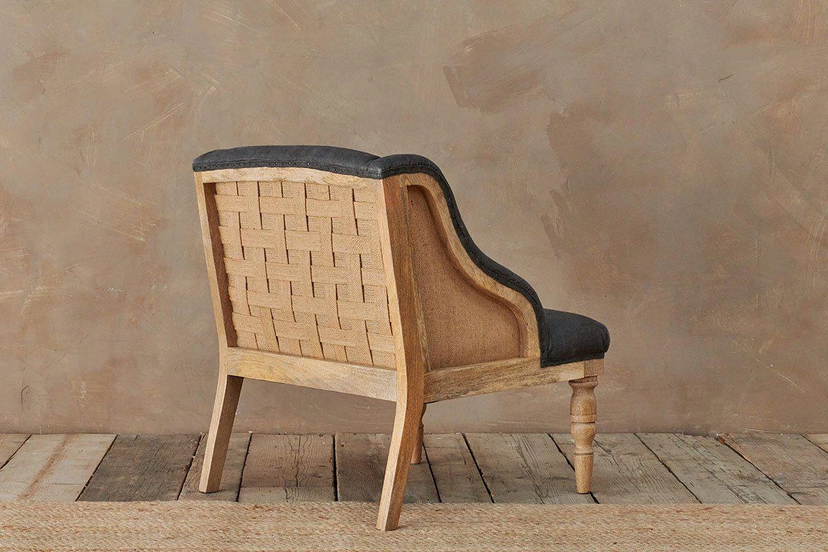 Nkuku Elbu Linen Armchair - Charcoal Living Room 5 Nkuku Elbu Linen Armchair - Charcoal Living Room