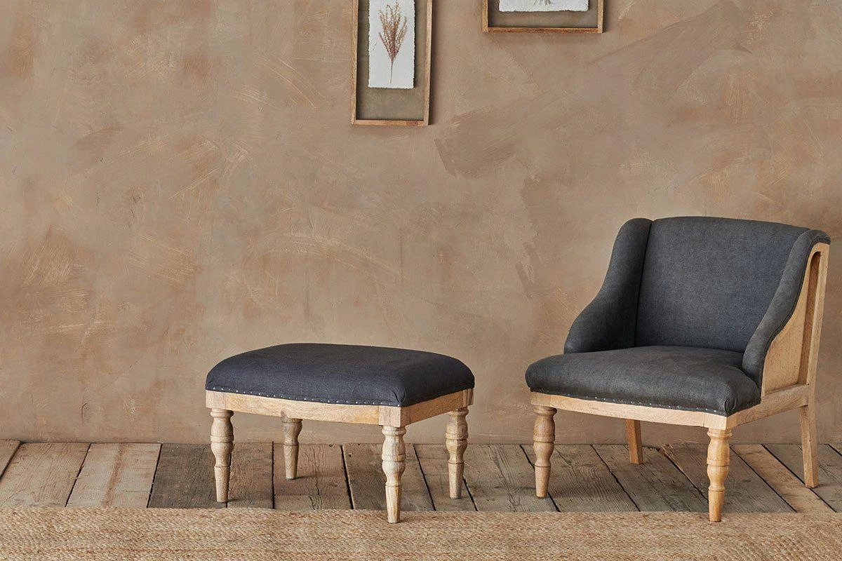 Nkuku Elbu Linen Armchair - Charcoal Living Room 9 Nkuku Elbu Linen Armchair - Charcoal Living Room