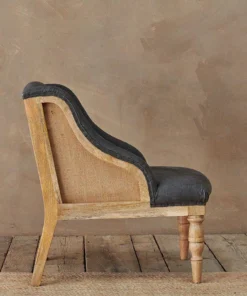 Nkuku Elbu Linen Armchair - Charcoal Living Room