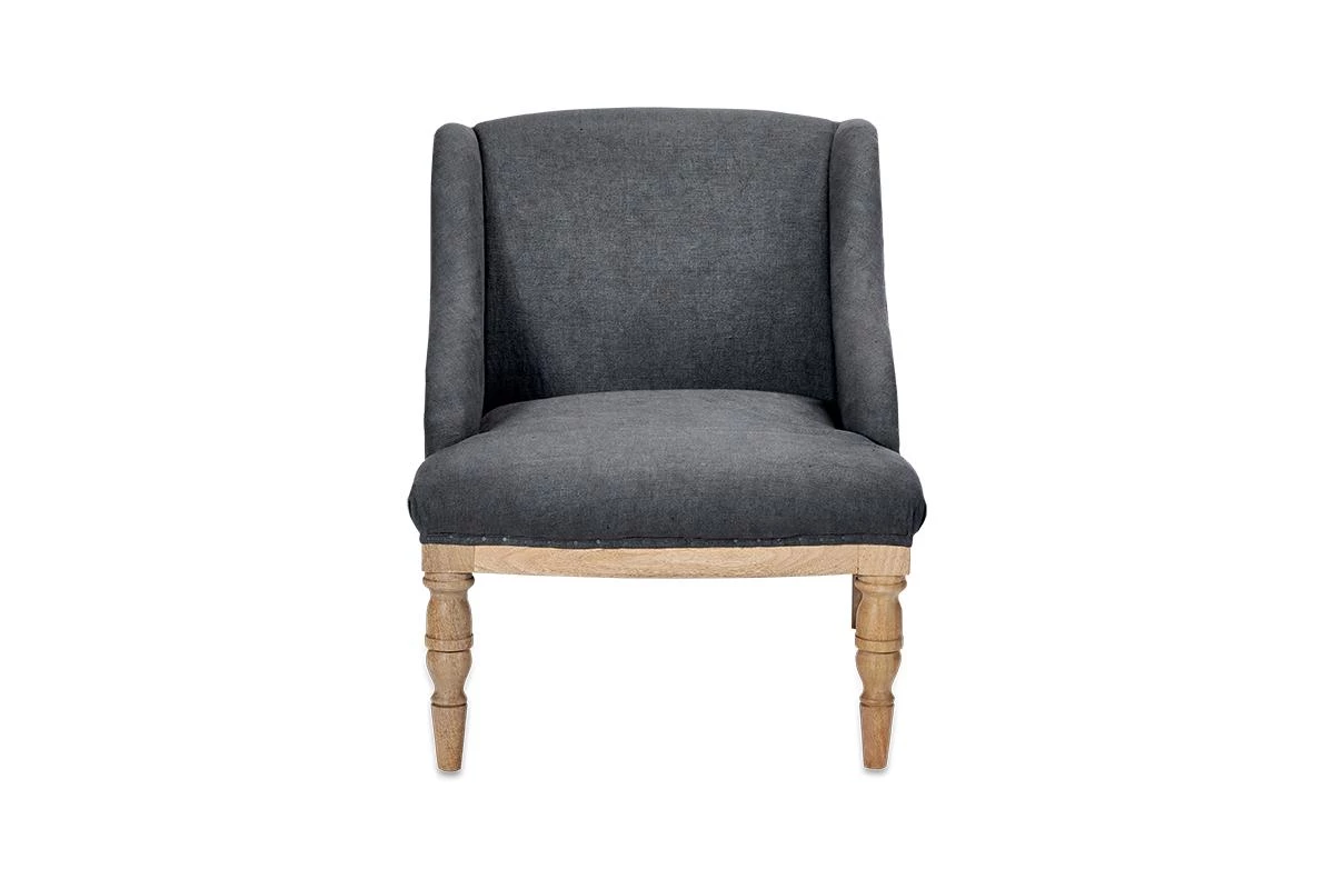 Nkuku Elbu Linen Armchair - Charcoal Living Room 11 Nkuku Elbu Linen Armchair - Charcoal Living Room