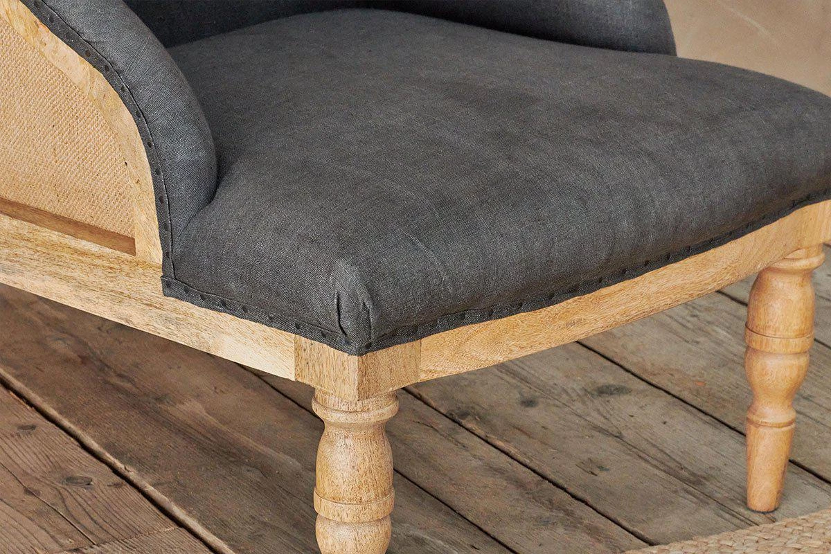 Nkuku Elbu Linen Armchair - Charcoal Living Room 7 Nkuku Elbu Linen Armchair - Charcoal Living Room