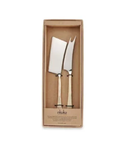 Nkuku Ena Cheese Knife Set - Brushed Gold (Set Of 2) Tableware