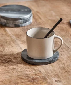 Nkuku Esa Marble Coasters - Grey (Set Of 4) Table Accessories