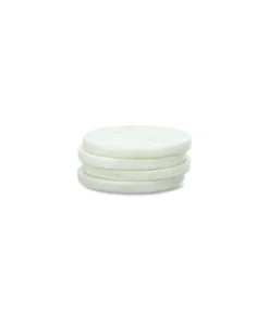 Nkuku Esa Marble Coasters - White (Set Of 4)