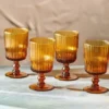 Nkuku Tableware Fali Wine Glass - Amber (Set Of 4)