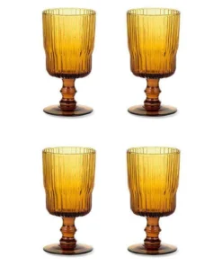 Nkuku Tableware Fali Wine Glass - Amber (Set Of 4) 9 Nkuku Tableware Fali Wine Glass - Amber (Set Of 4)