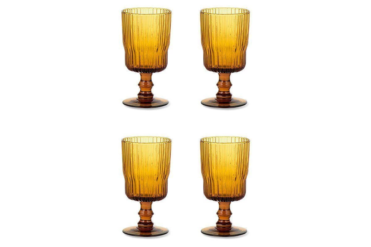 Nkuku Tableware Fali Wine Glass - Amber (Set Of 4) 6 Nkuku Tableware Fali Wine Glass - Amber (Set Of 4)