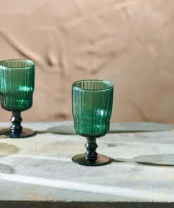 Nkuku Tableware Fali Wine Glass - Teal (Set Of 4)