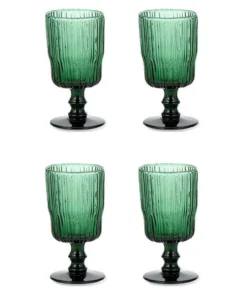 Nkuku Tableware Fali Wine Glass - Teal (Set Of 4)
