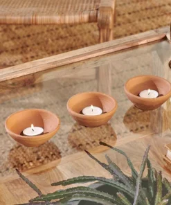 Nkuku Hampi Terracotta Tealights (Set Of 3) New Arrivals