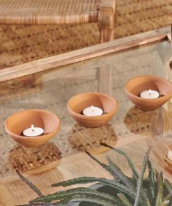 Nkuku Hampi Terracotta Tealights (Set Of 3) New Arrivals
