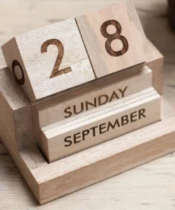 Nkuku Hansa Wooden Calendar Home Accessories