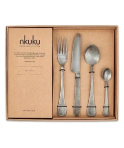 Nkuku Huri Cutlery Set - Burnt Silver (Set Of 16) 11 Nkuku Huri Cutlery Set - Burnt Silver (Set Of 16)